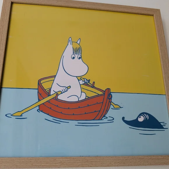 Snorkmaiden From Moomin Framed Wall Art, 25x25cm Wooden Frame Included - Picture 2 of 2